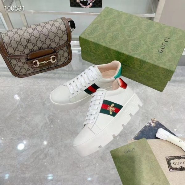 Gucci Ace Embroidered Platform Sneakers