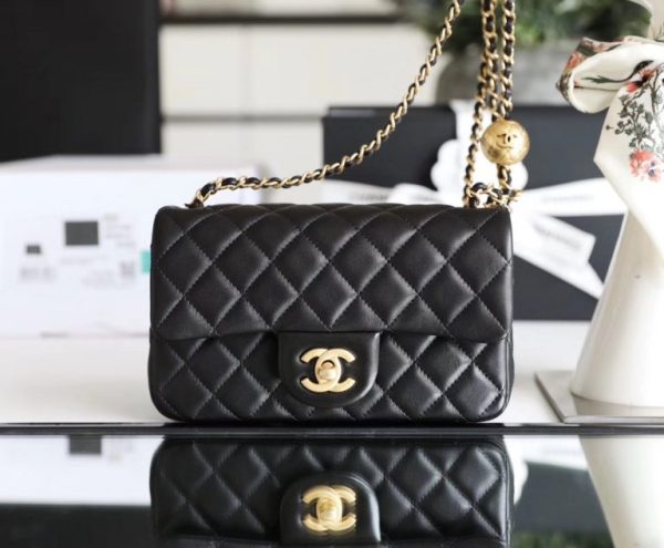 Chanel classic flap mini with golden ball