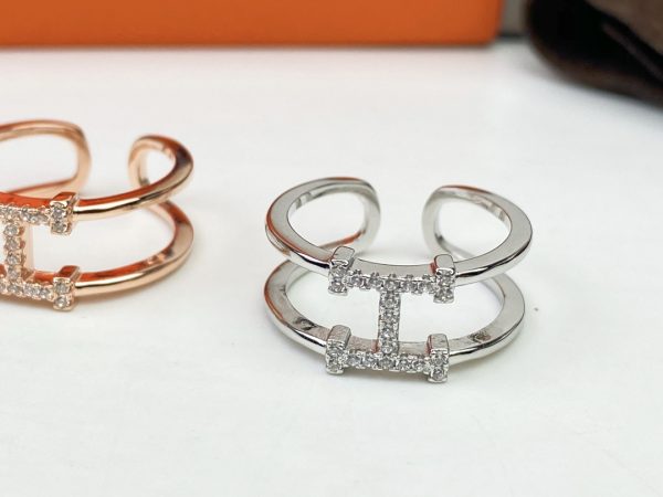 Hermes H Diamond Ring