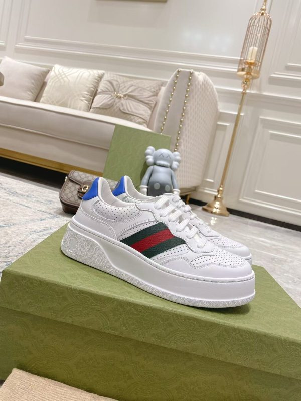 Gucci leather sneaker with Web