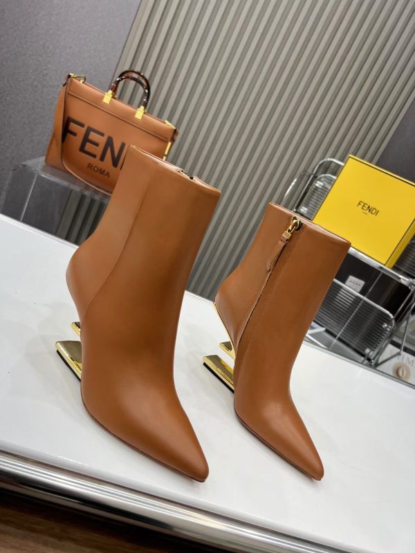 Fendi First Bootie Nappa Caramello