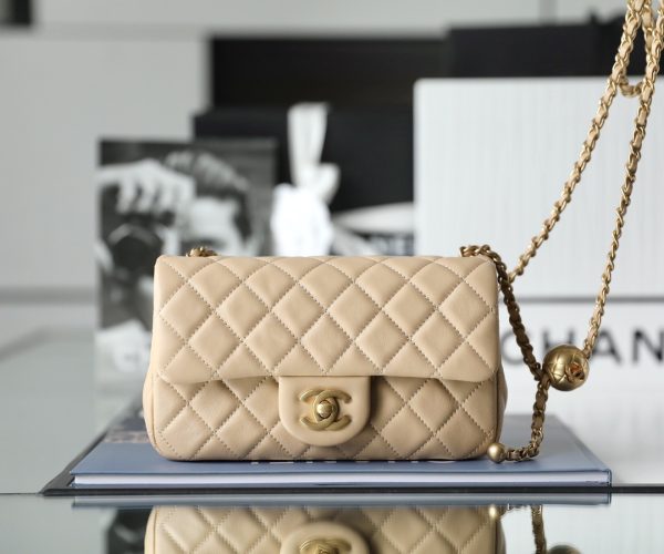 Chanel classic flap mini with golden ball