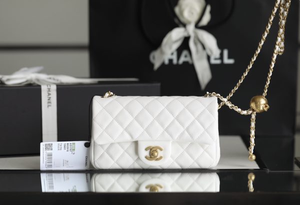 Chanel classic flap mini with golden ball