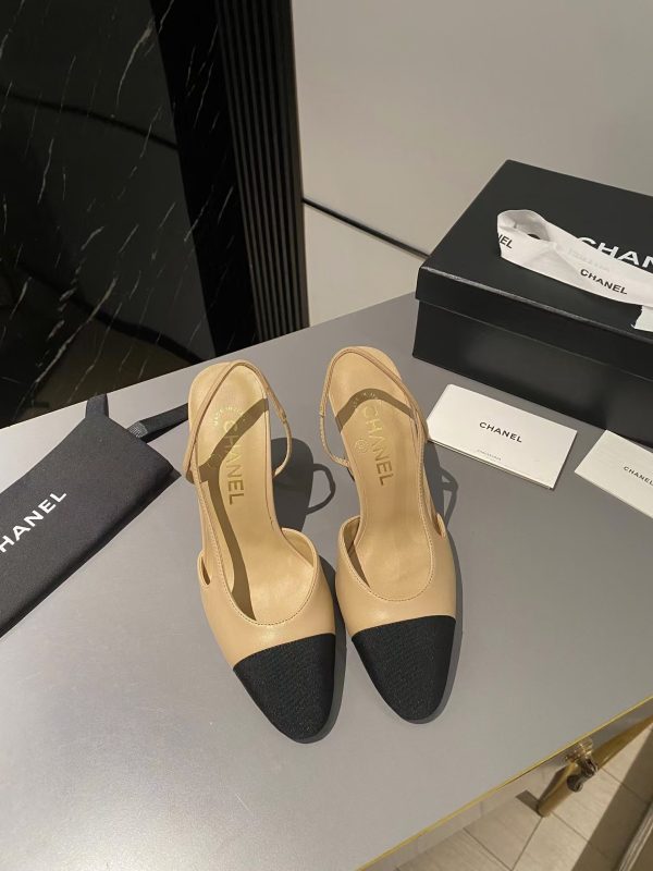 CHANEL Goatskin CC Slingback
