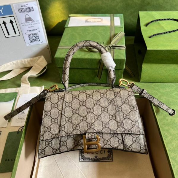 GUCCI X BALENCIAGA THE HACKER PROJECT SMALL HOURGLASS BAG BEIGE