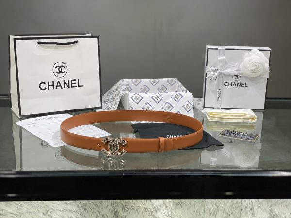 Chanel Red Patent Leather CC Logo Belt