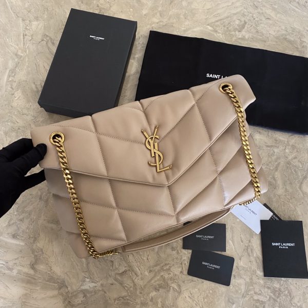 PUFFER LARGE BAG IN QUILTED LAMBSKIN-35 CM