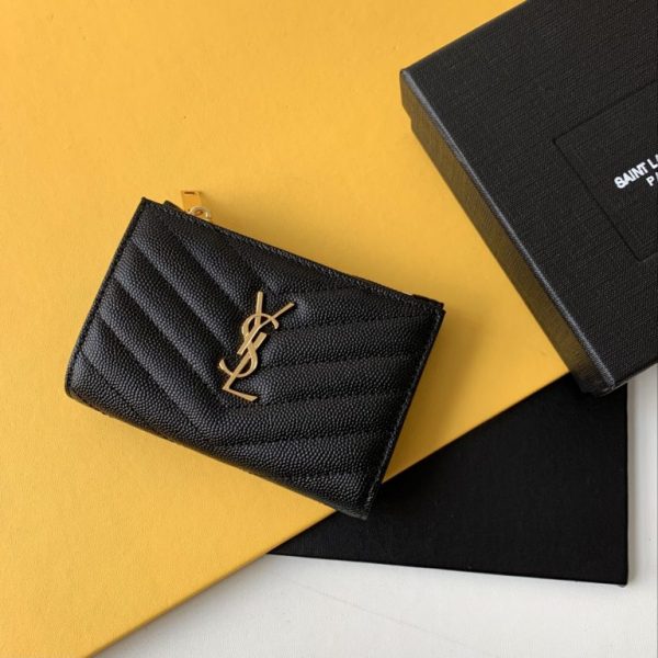 CASSANDRE MATELASSÉ ZIPPED FRAGMENTS CARD CASE IN GRAIN DE POUDRE EMBOSSED LEATHER