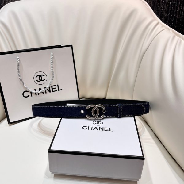 CHANEL 1990s CC Turn-lock denim belt