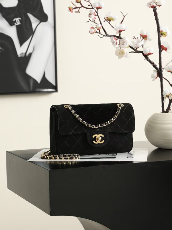 Chanel Suede Calfskin Small Souplissimo Maxi Flap