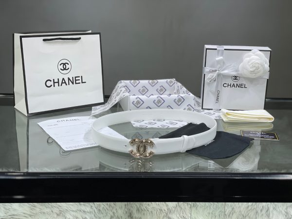 Chanel Red Patent Leather CC Logo Belt