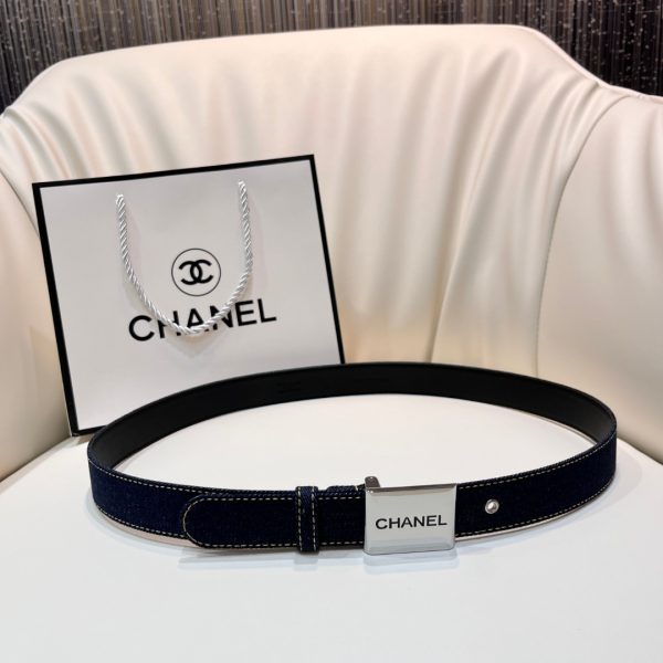 CHANEL 1990s CC Turn-lock denim belt
