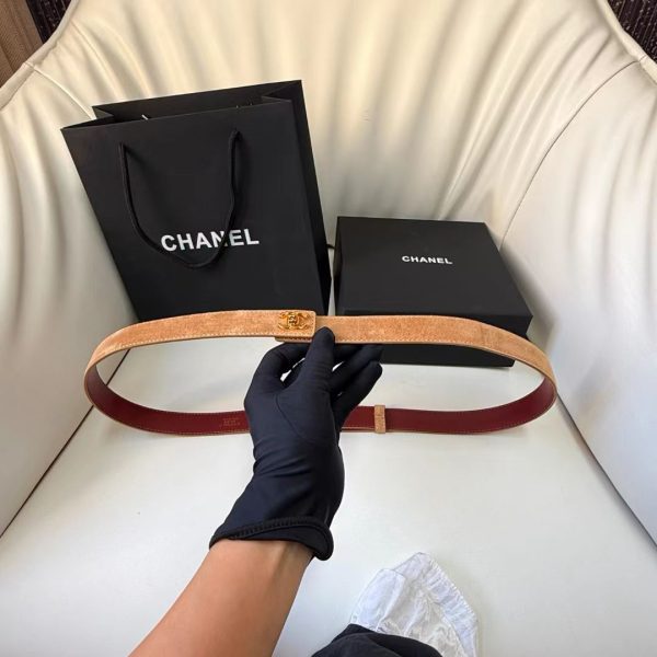 Chanel suede calfskin leather belt